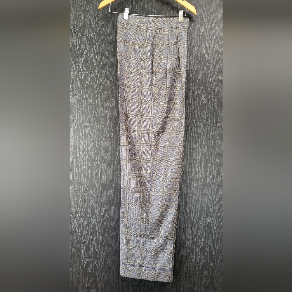 Massimo Dutti Women's Gray Check Trousers